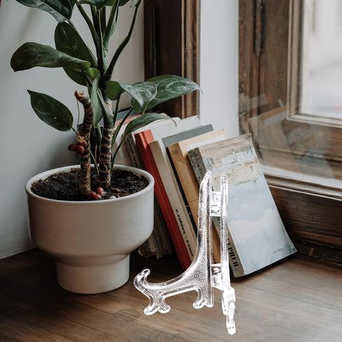 12pcs Clear Acrylic Easel Stands for Desk, Monitor, Book, Picture Frame, Novel Display, Plate Display Bracket