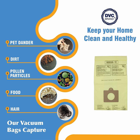 9 Vacuum Cleaner Bags for Panasonic C-5 C5 C Q, Sears Kenmore 5055 50557 50558
