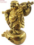 Fengshui Statue Buddha, Brass Laughing Buddha Carrying Bag, God of Wealth Figurines