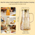 FANKAQI 1.8L Amber Glass Pitcher with Lid Bark Texture Design, Borosilicate Heat & Cold Resistant Glass Water Pitcher
