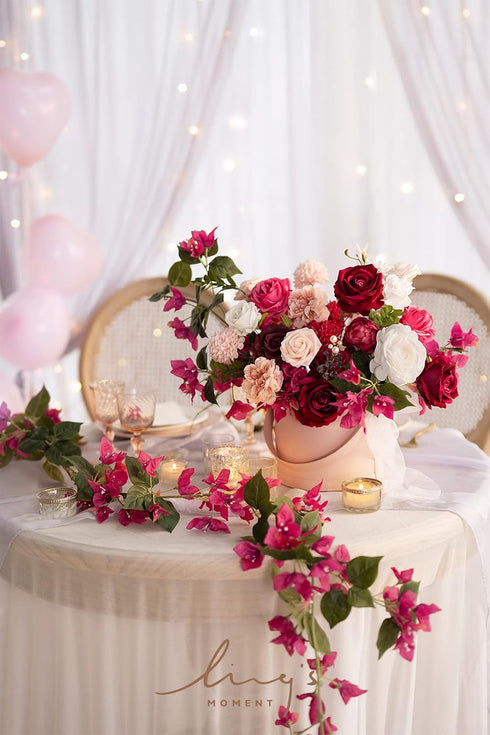Ling's Moment Blush Dahlia Foam Artificial Flowers - Real Touch Faux Flower for Home Decor, 25pcs