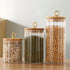 Glass Coffee Nuts Canister, Airtight Storage Jar with Bamboo Lids for Home Kitchen Storing Candy & Spices