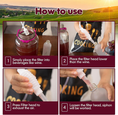 GSD 2M/6.6FT Wine Siphon Tube Hose Pump for Beer Making and Brewing