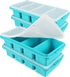Silicone Freezer Tray with Lid, Large Ice Cube Tray, 4-Pack Silicone Container for Freezing Soup, Sauce, Broth,