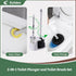Eyliden Toilet Bowl Wand Kit and Plunger Combo - 10pcs Refills, Disposable Toilet Brush and Plunger with Holder Set,