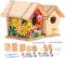 2pc DIY Birdhouse Kit, Cedar Wood Bird House Kits Bulk for Adults,