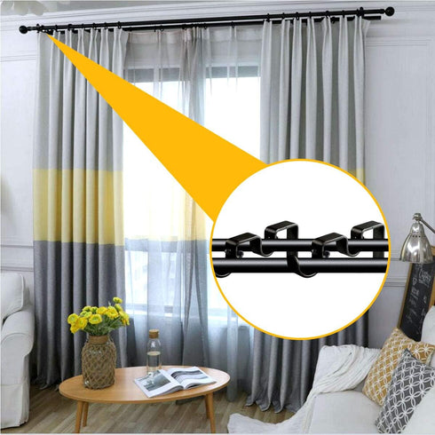 12 PCS Heavy Duty Double Curtain Rod Brackets, Black Wall Mount Holder for Double Rod