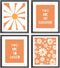 AEHIE Boho Orange Daisy Flower Wall Art Print, You Are My Sunshine