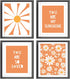 AEHIE Boho Orange Daisy Flower Wall Art Print, You Are My Sunshine