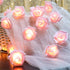 6cm (6.6ft 20LED, Fantasee LED Pink Rose Flower String Lights Battery Operated for Wedding Home Party Birthday Festival
