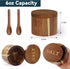 Countertop Timtopno Salt Cellar, Acacia Wood Salt Container with Built-in Spoon & Swivel Lid, Engraved SALT Box, Salt