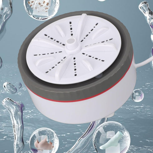 Mini Turbo Washing Machine, USB Portable Small Clothes Washer for Travel, Timed Adjustable Laundry Washer