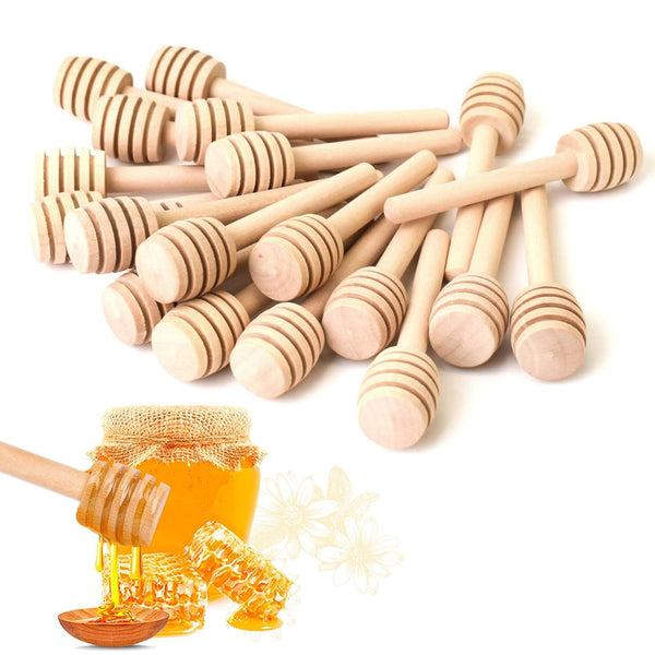20 Pcs Honey Sticks Mini Honey Dipper, 3inch Wooden Honey Comb Honey