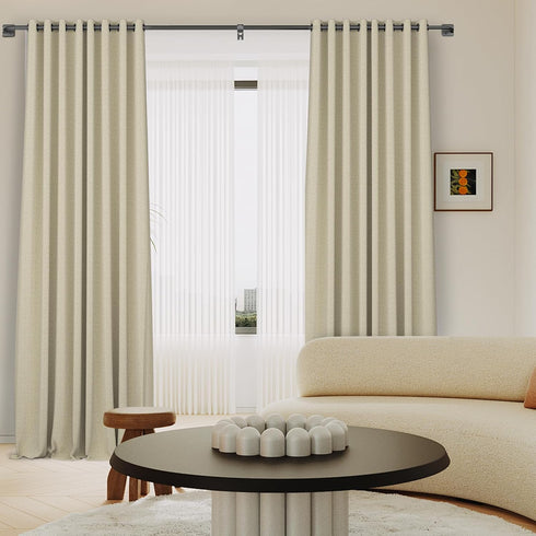 Curtain Rods for Windows 48 to 84, Blackout Wrap Around Telescoping Rod for Sliding Door Bedroom Kitchen