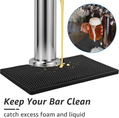 MRbrew Beer Drip Tray, Non-Slip PVC Kegerator Surface Mount Drip Tray Mat for Beverage Bar