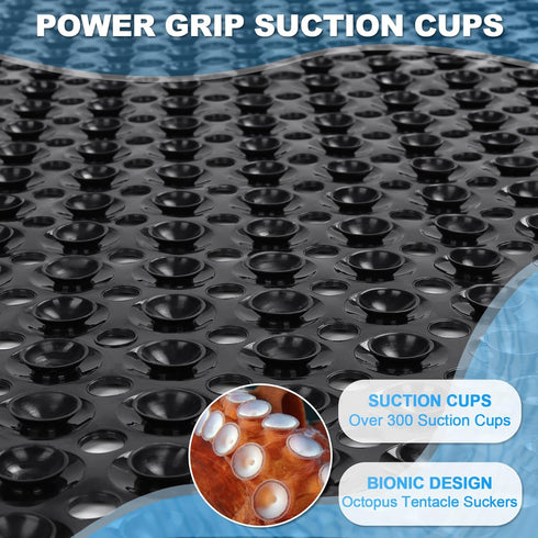 40x16 Inch Linoows Bathtub and Shower Mats, Extra Large Non Slip Soft Bath Tub Mat with Suction Cups and Drain Holes
