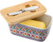 Butter Dish with Lid for Countertop, Hasense Large Ceramic Bohemian Butter Container