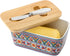 Butter Dish with Lid for Countertop, Hasense Large Ceramic Bohemian Butter Container