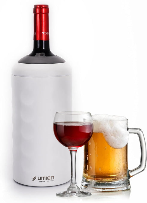 750ml 6+ Premium Wine Chiller - Stainless Steel Wine Bottle Cooler, Vacuum Insulated & Double-Walled - Keeps Wine Cold