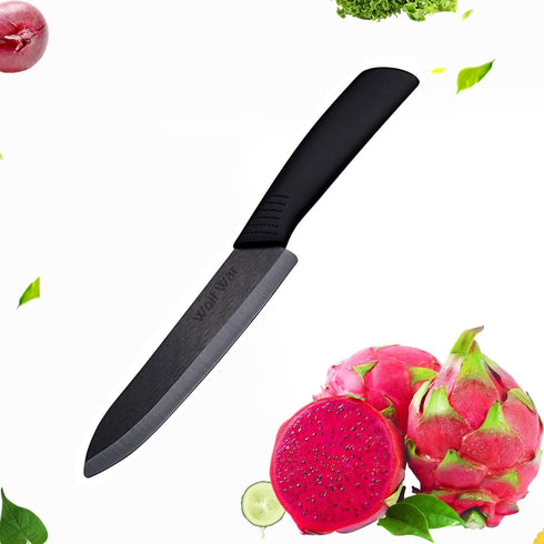 Professional Kitchen Ceramic Knife Set with Sheaths, Super Sharp Rust Proof Stain Resistant (6" Chef, 5" Utility, 4"