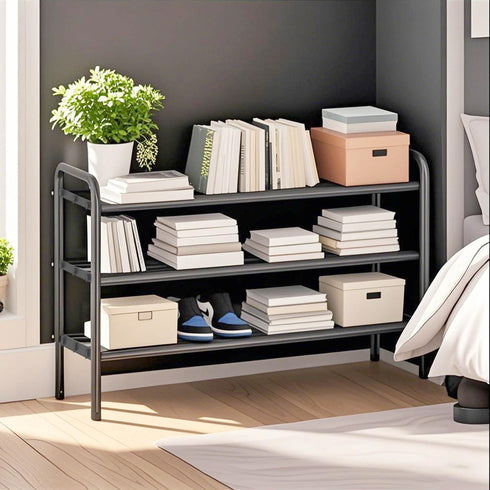 3-Tier Closet, KANAV Expandable Shoe Rack Organizer Shoe Shelf for Entryway & Front Door Space-Saving Shoe Storage