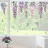 wondever Summer Purple Flower Window Clings, Double-Side Static Wisteria Floral Leaf Glass Sticker Decals for Home