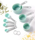 Measuring Cups and Spoons Set of 8, Nesting for Dry or Liquid Ingredients, Stainless Steel Handle, Kitchen Gadgets