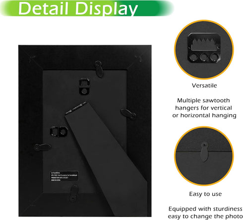 FrameWorks 2-Pack Black Wooden Picture Frames, 4” x 6” with Luxury Wide Molded Edges and Tempered Glass