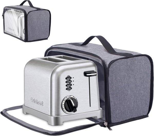 Toaster Cover with Base for 2 Slice Wide Slot, Dust Covers Compatible with Cuisinart 2 Slices
