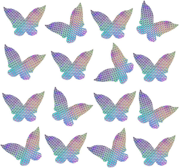 Anti-Collision Window Stickers for Birds, Glass Decals Clings to Stop Bird Strikes, 16 Pieces Butterfly