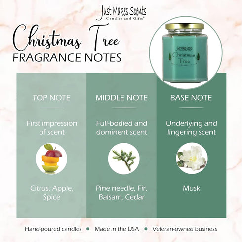 3 Pack - Christmas Tree Scented Blended Soy Candle | Hand Poured in The USA | Real Christmas Tree Fragrance