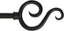 Kenney KN65275 Large Plastic Scroll End Window Curtain Rod, 86-120" Adjustable, Black