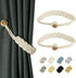 BEL AVENIR Curtain Tiebacks, Magnetic Woven Curtain Holdback Drapery Tie-Back (Ivory Braid-2 Pack)