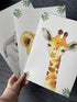 Set 3 (8x10) Baby Safari Animals for Girl or Boy Nursery Bedroom, of Unframed Wall Art Prints, Jungle Leaves Posters