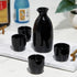 True Moga Sake Set, Japanese Style Pitcher and Tumbler Set for Sake, Four 3.5 oz Cups and One 8 oz Carafe, Fire Glazed