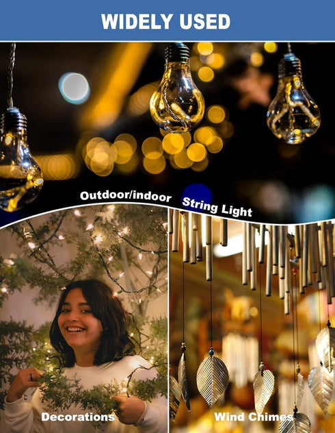 24 Pack Big Outdoor Light Clips: Waterproof UV-Resistant String Light Hooks - Wall Clips Wire Holder for Indoor/Outdoor