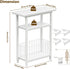 25.2" HET004WT1 Heybly Small Narrow Side Table for Small Space, Thin Bedside Table with Storage Basket, Skinny End