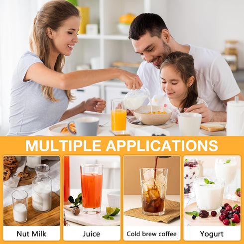 Darlingao 3 Pack (8"x12"/10"x12"/13"x13") Nut Milk Bag Reusable Fine Mesh Nylon Cheese Cloth Strainer Bags