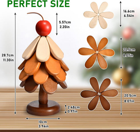 Set Wooden Christmas Tree Shaped Coasters for Home Dcor, Enterway Decor, Dinner Table or Coffee Table Dcor. Wooden