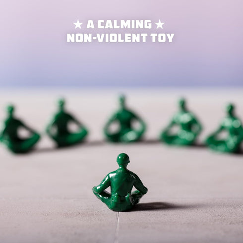 Yoga Joes Series 1 Green Toy Soldiers, Set of 9 Army Men Yoga Pose Figurines for Home or Office Decor