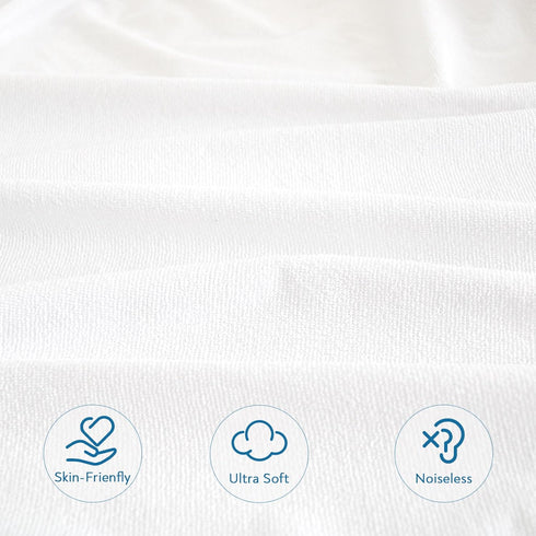 2 Pack 8" Crib Mattress Protector Waterproof Crib Sheets Fitted Mattress Pad Cover Soft Terry Breathable Fit