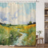 Van Gogh Shower Curtain Abstract Oil Painting Art Green Country Natural Landscape Bathroom Decor Set with Hooks 70X70 Inch by BNYARH
