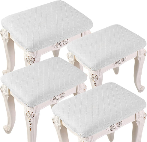 HFCNMY Stool Covers Rectangle,4 Pack Stretch Rectangle Bar Stool Covers Jacquard Vanity Stool