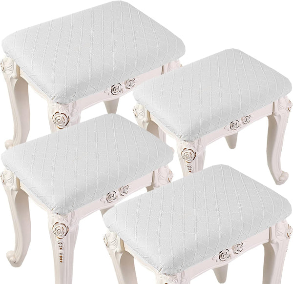 HFCNMY Stool Covers Rectangle,4 Pack Stretch Rectangle Bar Stool Covers Jacquard Vanity Stool
