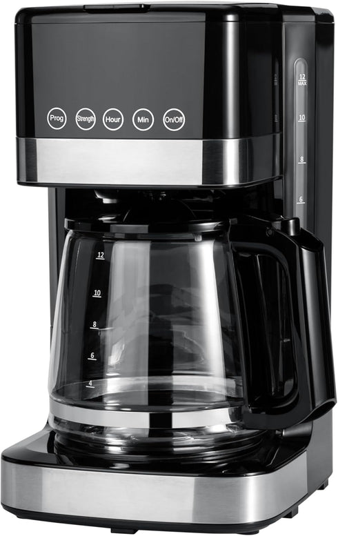 Amazon Basics Programmable 12 Cup Drip Coffee Maker with Glass Coffee Pot