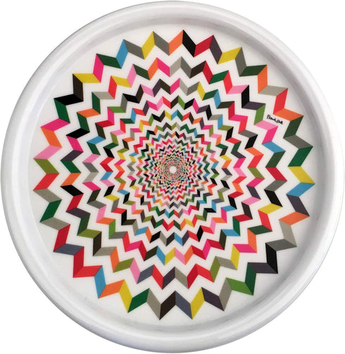 French Bull Lazy Susan Round Rotating Melamine Kitchen Organizer-Platter, 9-inch Ziggy