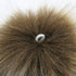 Faux Fur Pom Pom with Elastic Loop DIY, 12pcs Fluffy Pompom Ball for Knitted Accessories (Brown)