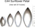 Sunflower Petal Cutters Set of 4 Sizes