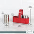 Salt and Pepper Shakers with Spice Rack - 3 Retro Spice Jars in Stainless Steel Carrying Rack