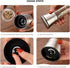 Premium Salt and Pepper Grinder Set with Stand - Stainless Steel Manual Spice Adjustable Coarseness (Pack of 2)